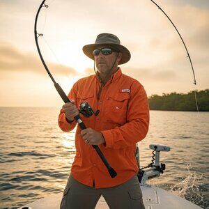 Columbia Bright Orange PFG Long Sleeve Fishing/Hunting shirt 2XLT